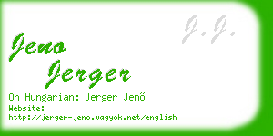jeno jerger business card